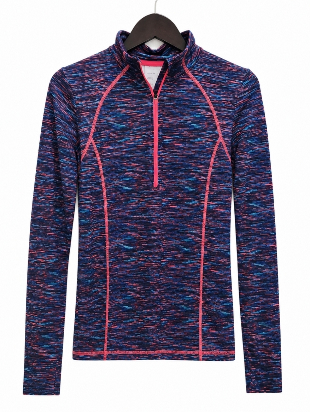 Xersion Pink Blue Quarter Zip Spandex Blend Womens Fleece Sz Sm